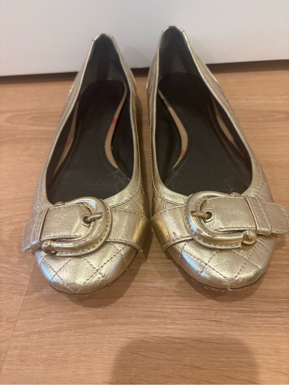 Burberry gold flats. 40.5